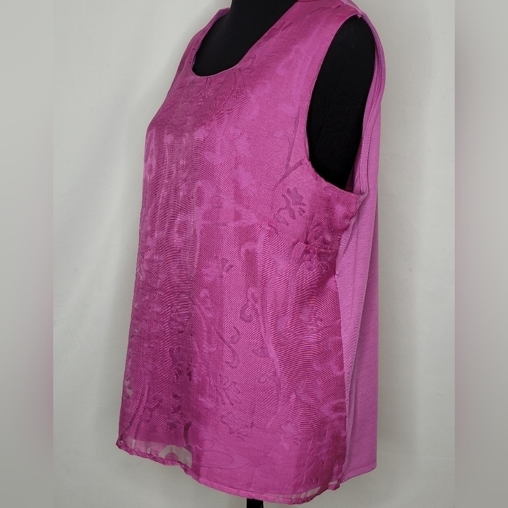 Sara Morgan Vintage Jacquard Weave Butterfly Sleevless Top - Size XL - Picture 2 of 7